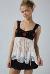 Thumbnail View 1: Kimchi Blue Rose Garden Embroidered Babydoll Tank Top