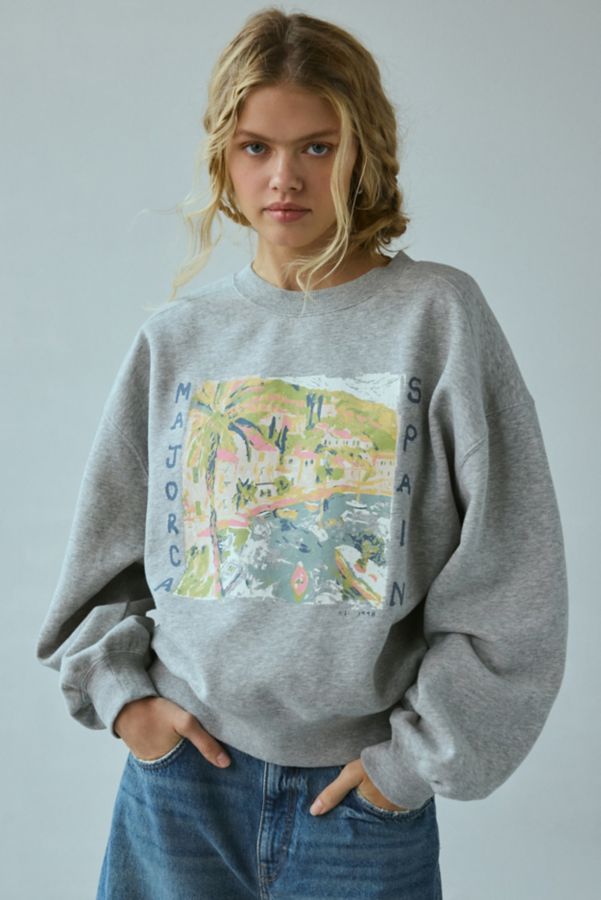 Slide View: 3: UO Majorca Tasha Pullover Crew Neck Sweatshirt