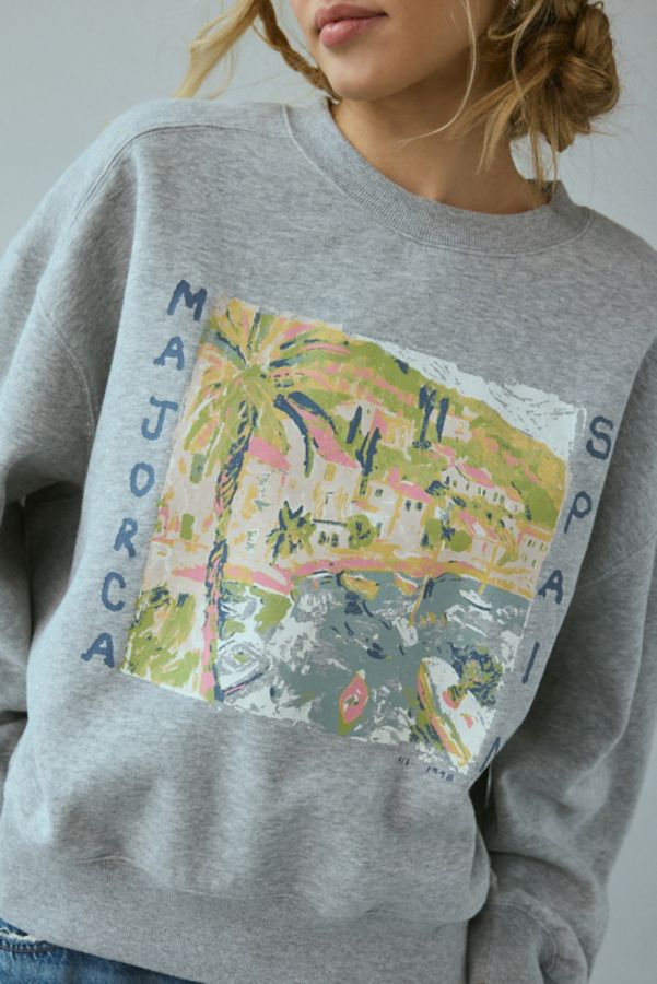 Slide View: 6: UO Majorca Tasha Pullover Crew Neck Sweatshirt