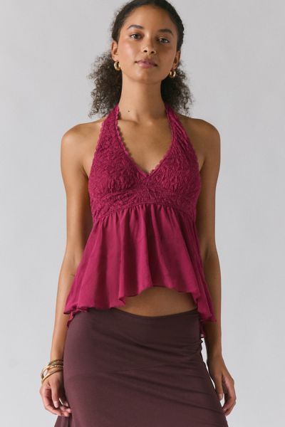 Kimchi Blue Lindsey Tiered Babydoll Halter Top