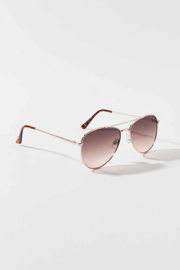 Slide View: 2: UO Essential Metal Aviator Sunglasses