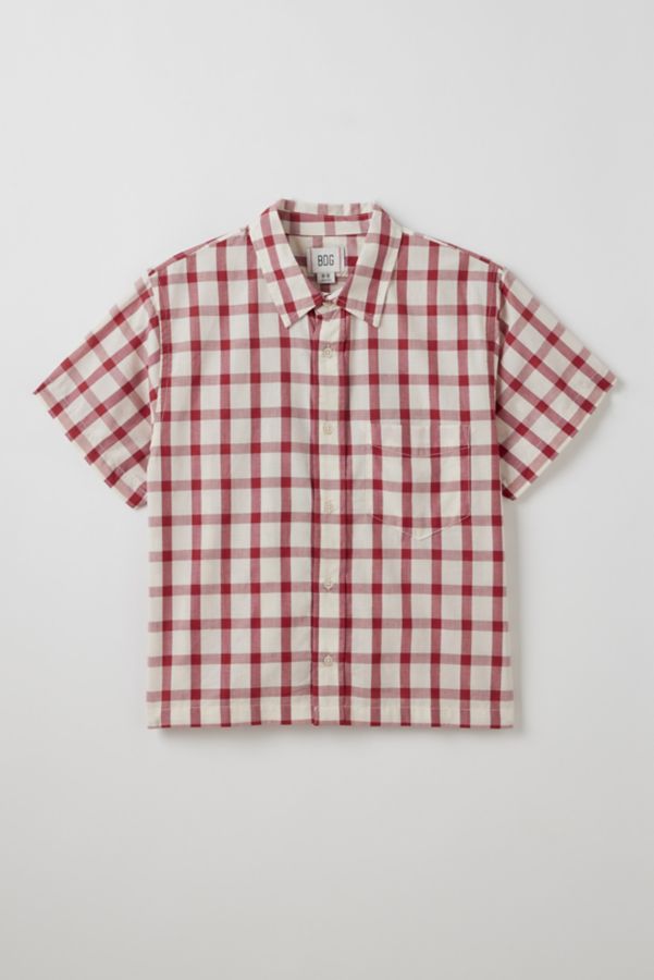 Slide View: 1: BDG Graphic Print Check Pattern Short Sleeve Shirt