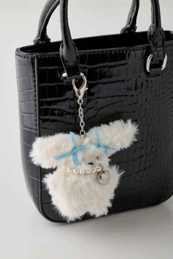 Slide View: 1: Fluffy Animal Plushie Keychain