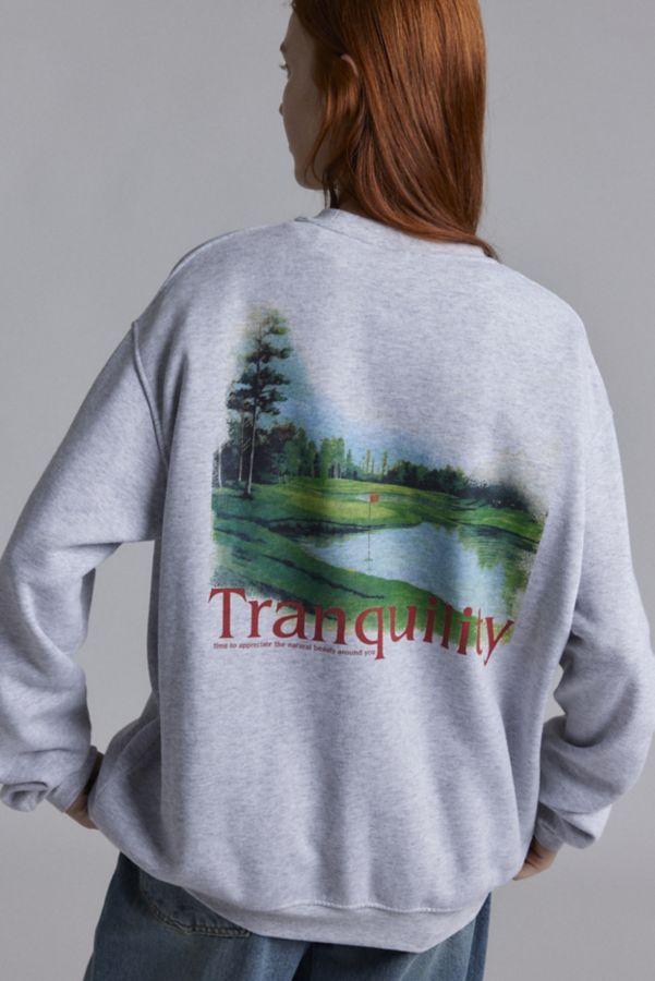 Slide View: 1: Chandail Ras Du Cou Graphique De Golf Tranquility