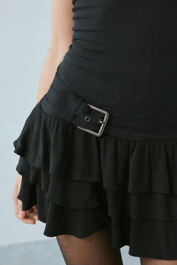 Slide View: 2: UO Rubie Belted Drop Waist Mini Dress