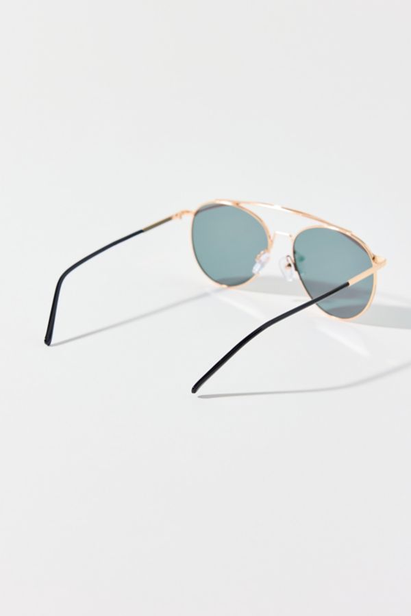 Slide View: 3: Lexi Mirrored Metal Aviator Sunglasses