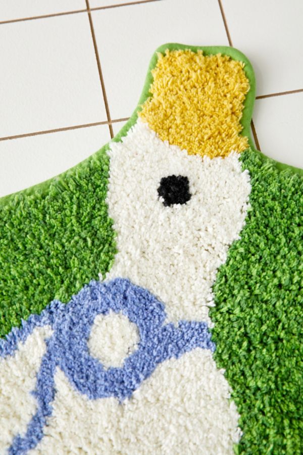 Slide View: 4: Cheeky Goose Shape Tufted Bath Mat