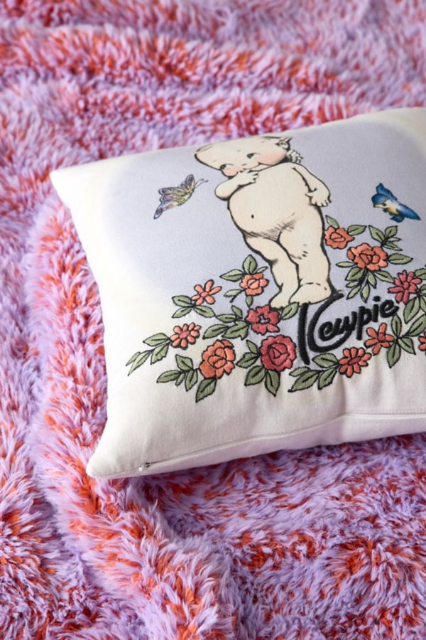 Slide View: 2: Kewpie UO Exclusive Cherub Embroidered Throw Pillow