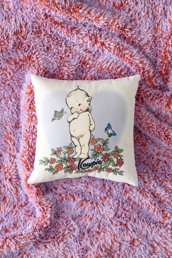 Slide View: 1: Kewpie UO Exclusive Cherub Embroidered Throw Pillow