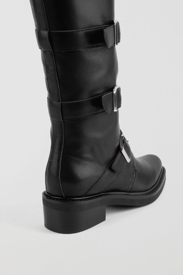 Slide View: 5: Intentionally Blank Pile Up Knee High Biker Boot