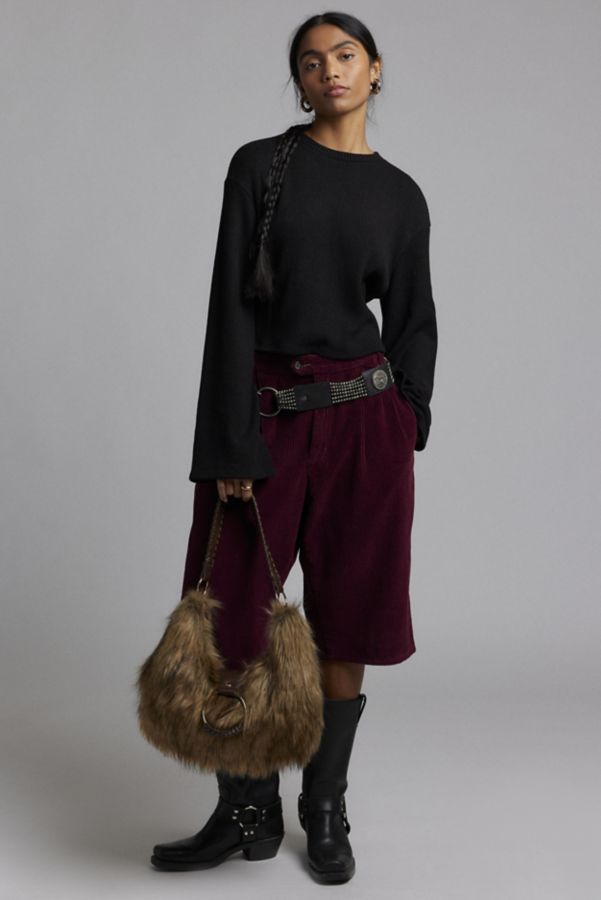 Slide View: 2: Urban Renewal Remnants Waffle Knit Drippy Sleeve Sweater