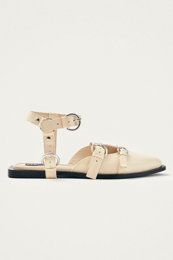 Slide View: 1: ALOHAS Thalara Onix Leather Buckle Ballet Flat