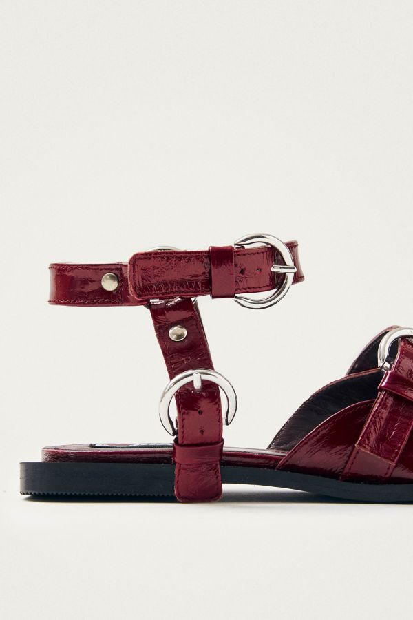 Slide View: 5: ALOHAS Thalara Onix Leather Buckle Ballet Flat