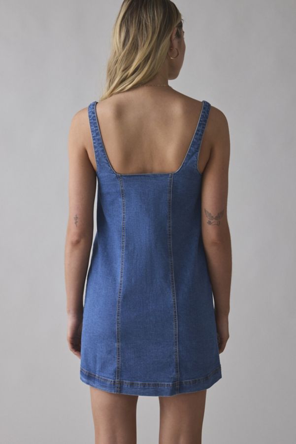 Slide View: 2: BDG Isla Denim Button-Front Shift Mini Dress