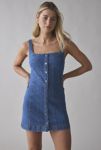 Thumbnail View 4: BDG Isla Denim Button-Front Shift Mini Dress