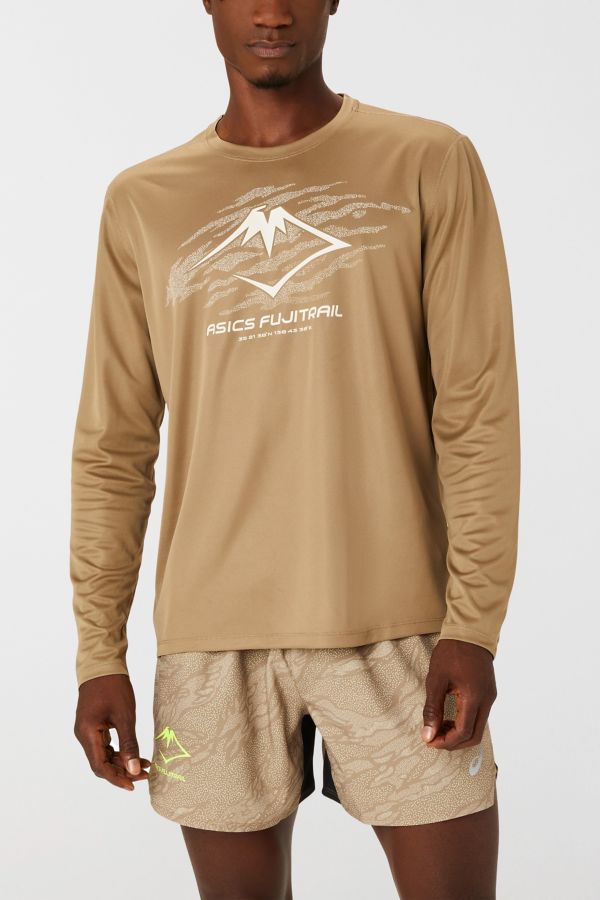 Slide View: 1: ASICS Fujitrail Logo Long Sleeve Running T-Shirt