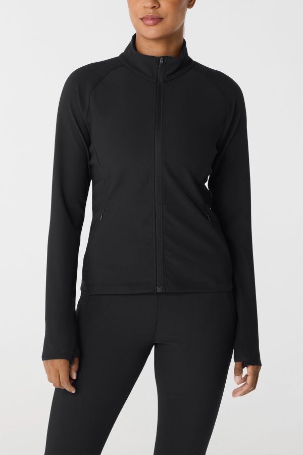 Slide View: 1: ASICS Rib Knit Performance Jacket