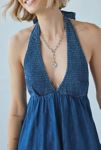 Thumbnail View 2: BDG Iris Smocked Plunging V-Neckline Halter Mini Dress