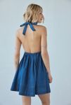 Thumbnail View 3: BDG Iris Smocked Plunging V-Neckline Halter Mini Dress