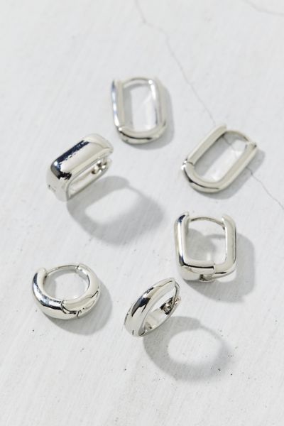Chunky Square Mini Hoop Earring Set
