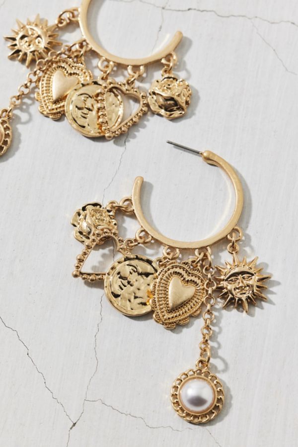 Slide View: 3: Clara Charms Statement Hoop Earring