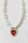 Thumbnail View 3: Aphrodite Rhinestone Heart Pearl Necklace