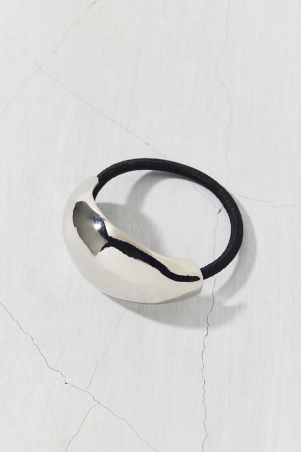 Slide View: 2: Polished Metal Cuff Ponytail Holder