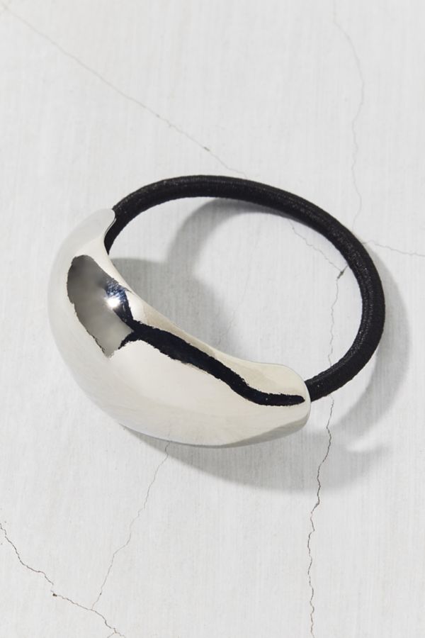 Slide View: 3: Polished Metal Cuff Ponytail Holder