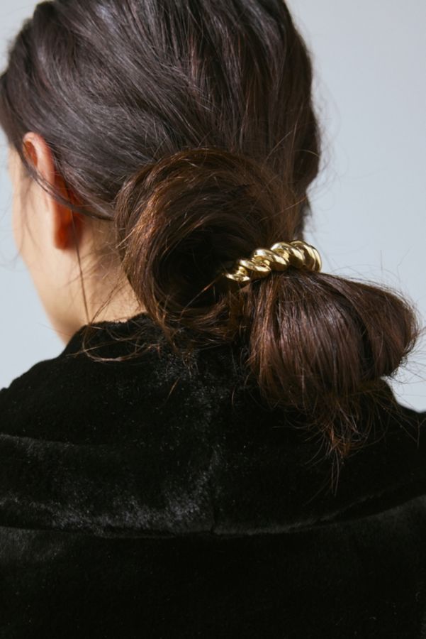 Slide View: 1: Twist Cuff Metal Ponytail Holder