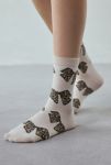 Thumbnail View 1: Animal Print Leopard Bow Crew Sock