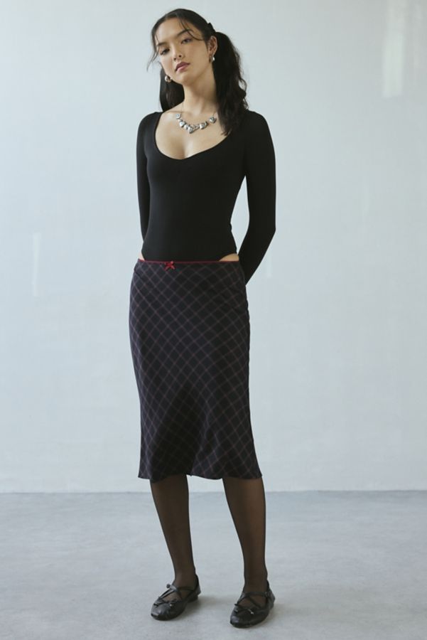 Slide View: 1: Urban Renewal Remnants Plaid Knee Length Skirt