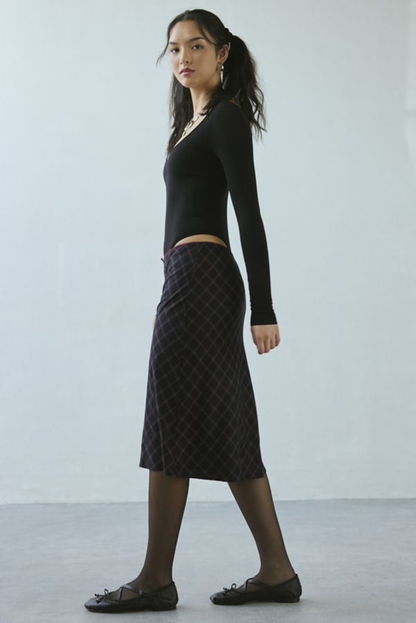 Slide View: 4: Urban Renewal Remnants Plaid Knee Length Skirt