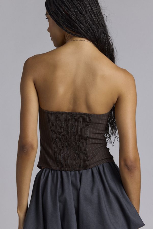 Slide View: 4: Urban Renewal Remnants Pinstripe Button Front Tube Top