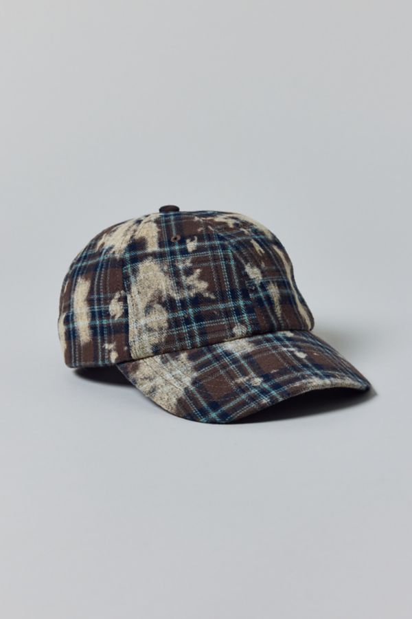 Slide View: 1: Bleached Plaid Baseball Hat