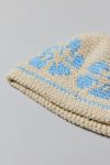 Thumbnail View 4: Floral Knit Roll Cuff Beanie