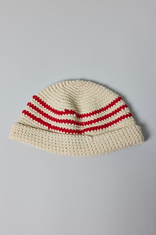 Slide View: 3: Stripe Knit Roll Cuff Beanie