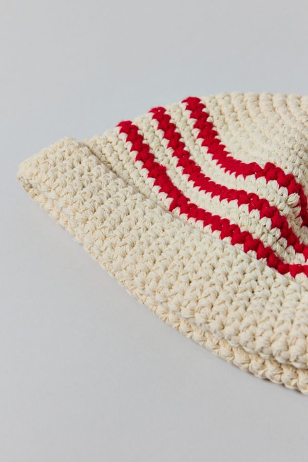 Slide View: 4: Stripe Knit Roll Cuff Beanie