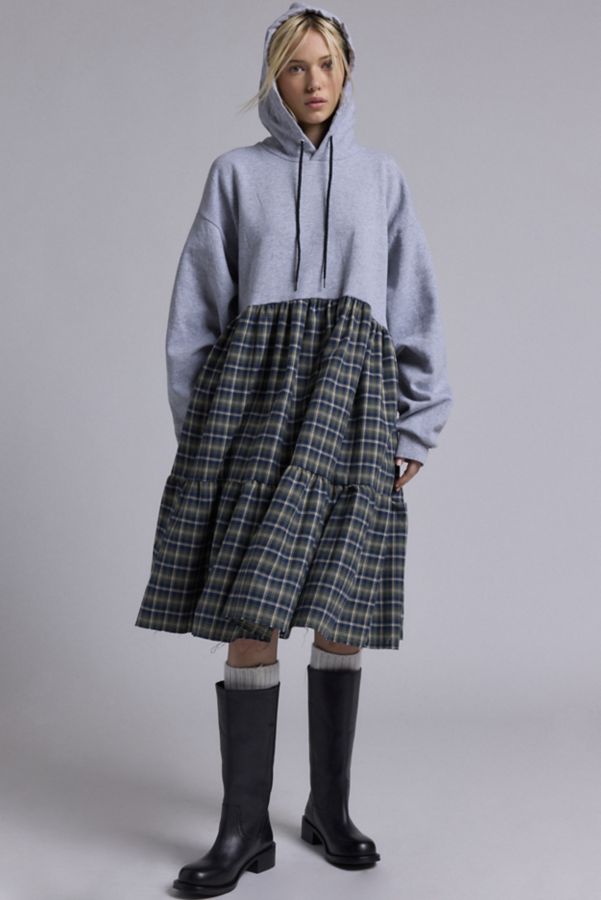 Slide View: 1: Urban Renewal Remade Flannel Hoodie Dress