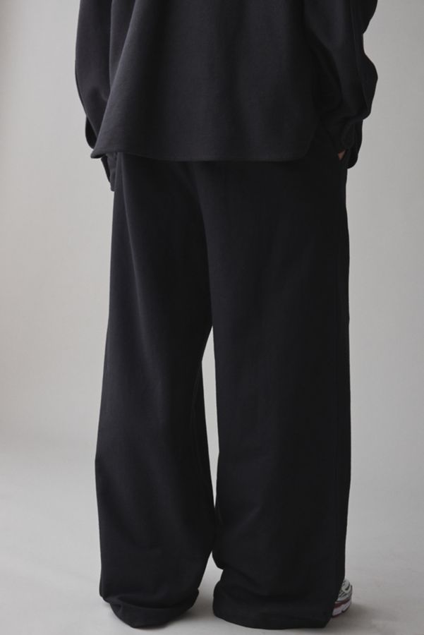 Slide View: 3: Standard Cloth Relaxed Fit Open Hem Wide Leg Sweatpant