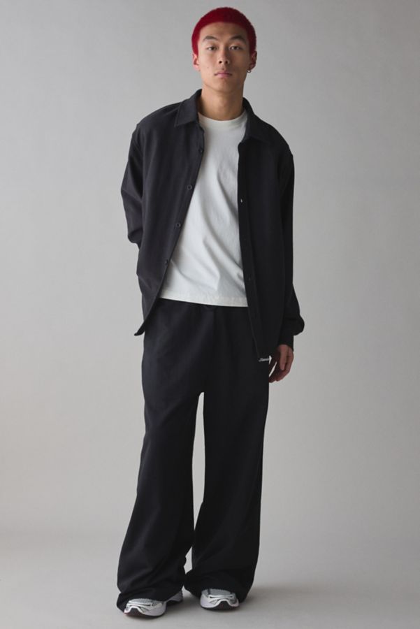 Slide View: 4: Standard Cloth Relaxed Fit Open Hem Wide Leg Sweatpant