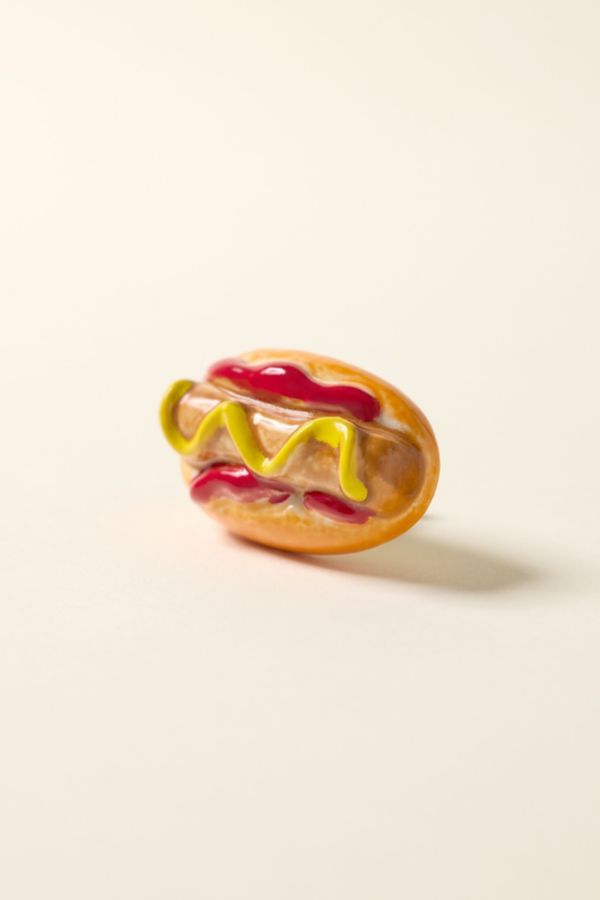 Slide View: 2: Bouton en Céramique en Forme de Hot Dog