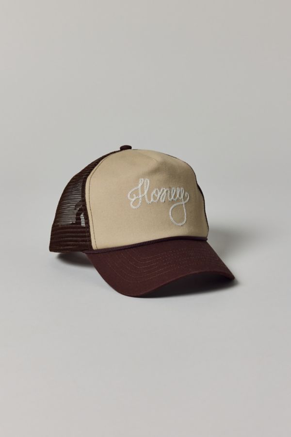 Slide View: 2: Honey Printed Mesh Trucker Hat