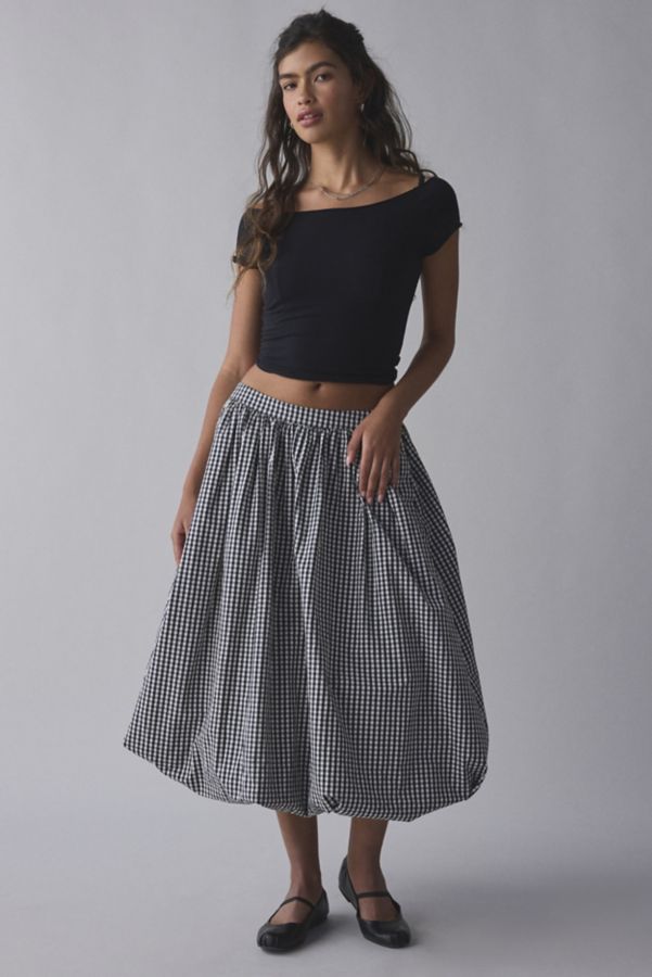 Slide View: 1: Kimchi Blue Maggie Bubble Hem Midi Skirt