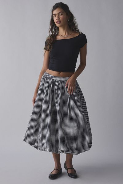 Kimchi Blue Maggie Bubble Hem Midi Skirt