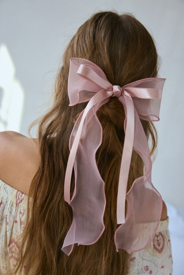 Slide View: 1: Inez Chiffon Ribbon Hair Bow Hair Clip