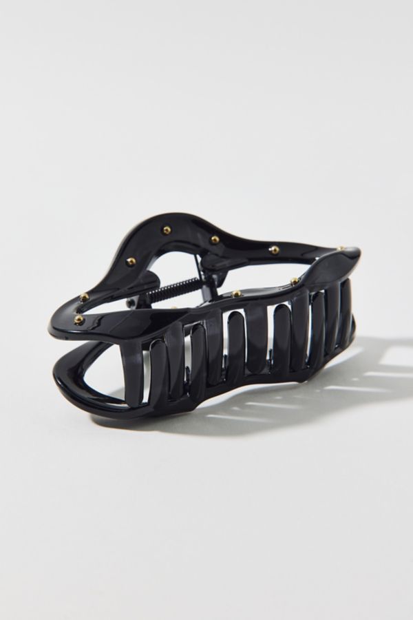 Slide View: 3: Metal Studded Cloud Resin Claw Clip