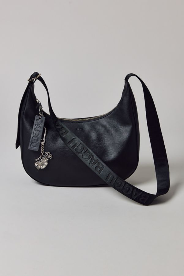 Slide View: 2: BAGGU Medium Recycled Leather Crescent Bag