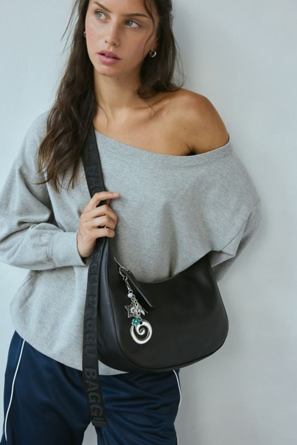 Slide View: 1: BAGGU Medium Recycled Leather Crescent Bag