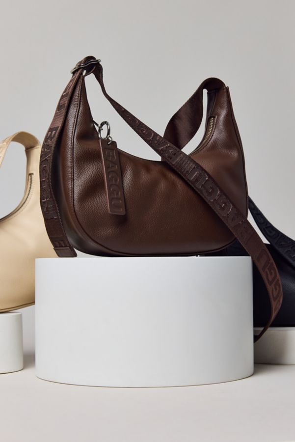 Slide View: 5: BAGGU Small Recycled Leather Crescent Bag