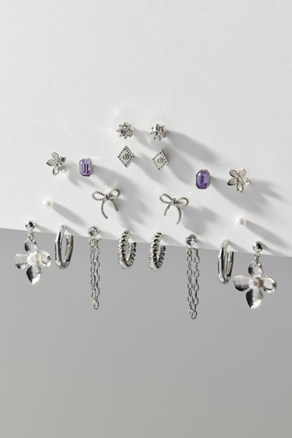 Slide View: 2: Faye Bows And More Post & Hoop Earring Set